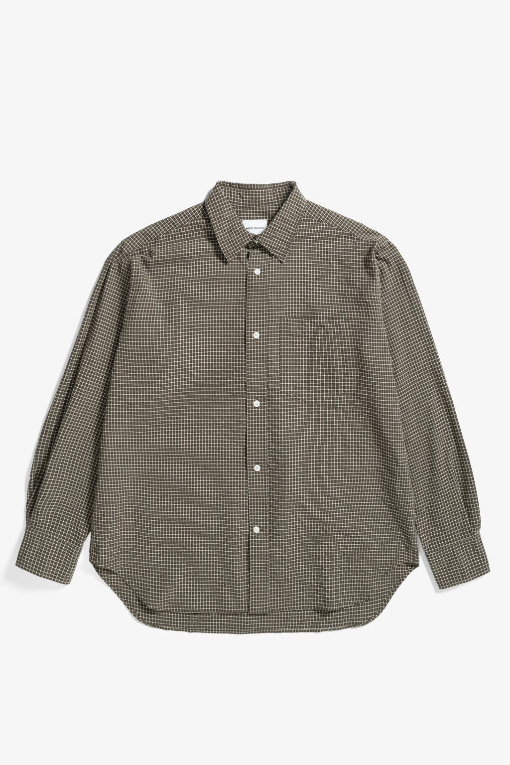 Chemise - Une chemise ajustée, au corps plus large, confectionnée dans un mélange de coton texturé à carreaux teints en fil - Une chemise ajustée, au corps plus large, confectionnée dans un méla…