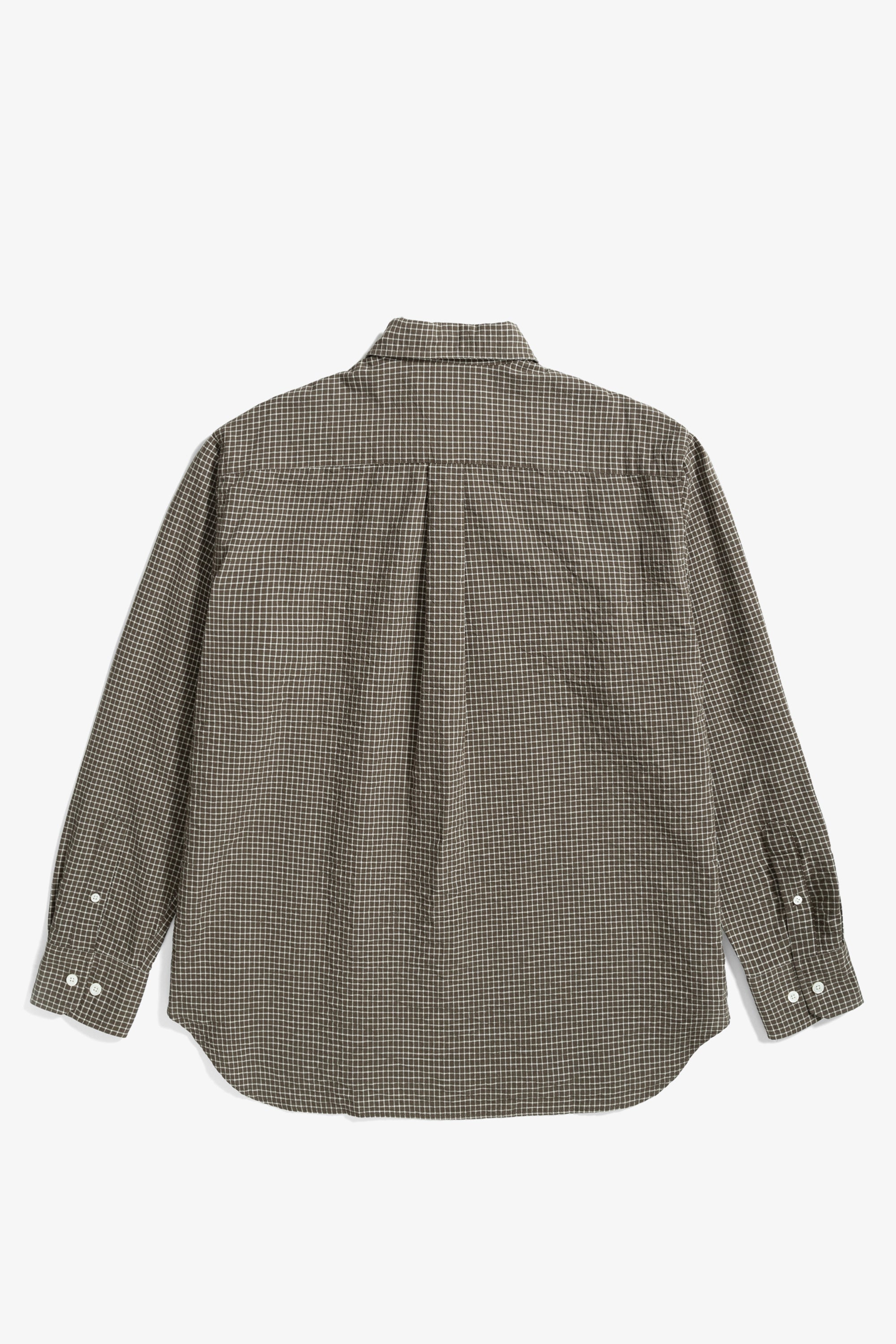 Chemise - Une chemise ajustée, au corps plus large, confectionnée dans un mélange de coton texturé à carreaux teints en fil - Une chemise ajustée, au corps plus large, confectionnée dans un méla…