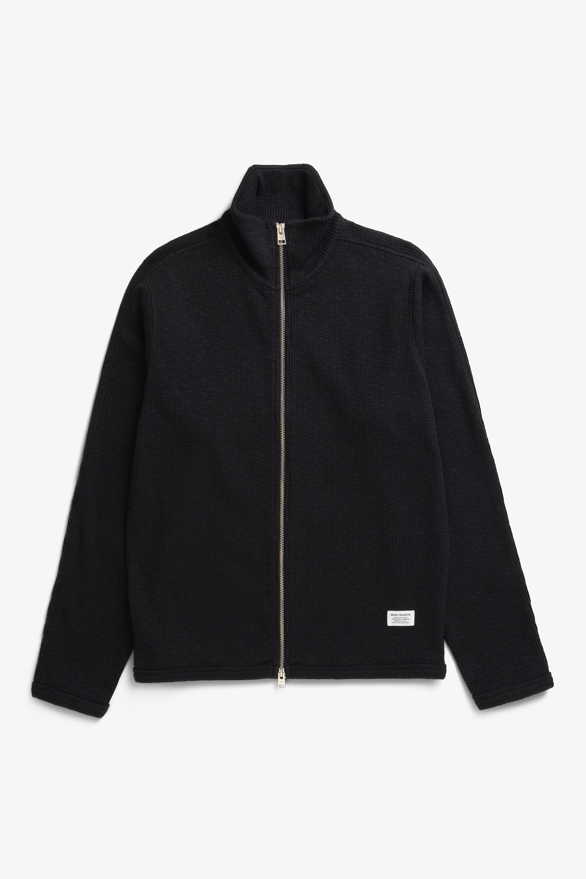 Cardigan zippé côtelé militaire – Un cardigan zippé décontracté inspiré des sous-vêtements thermiques militaires, confectionné en jersey de coton côtelé 440 g/m² – Il présente un c…
