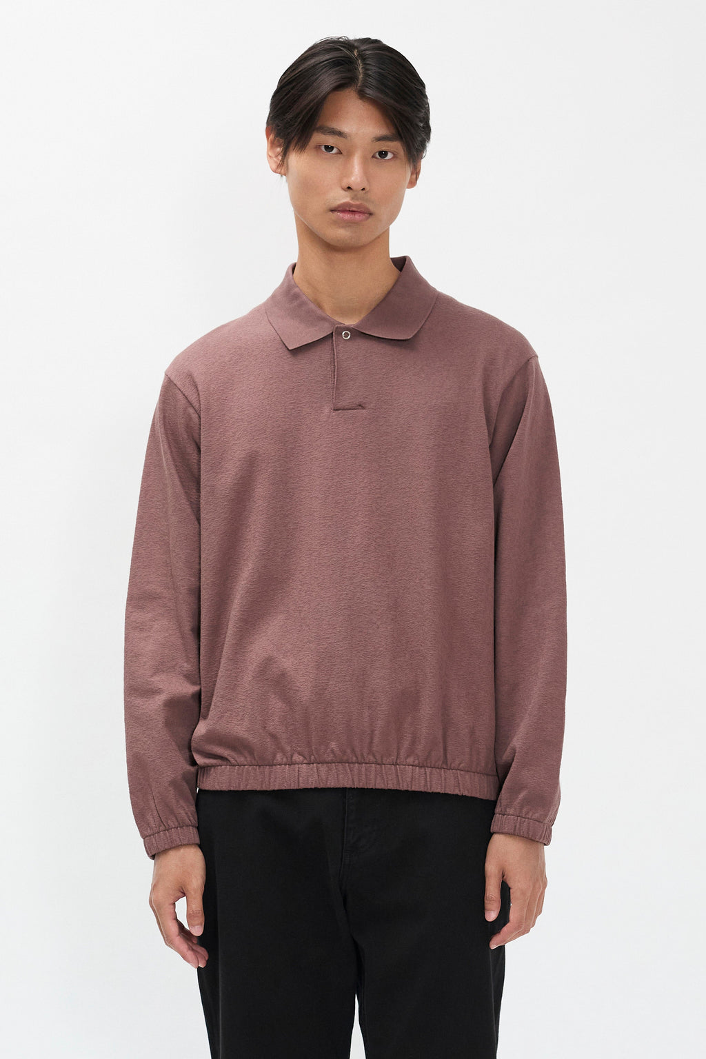 Polo en jersey de coton texturé Relaxed Light Pile – Un polo à la coupe décontractée confectionné en jersey de coton texturé – L'envers bouclé du tissu ajoute une subtile textu…