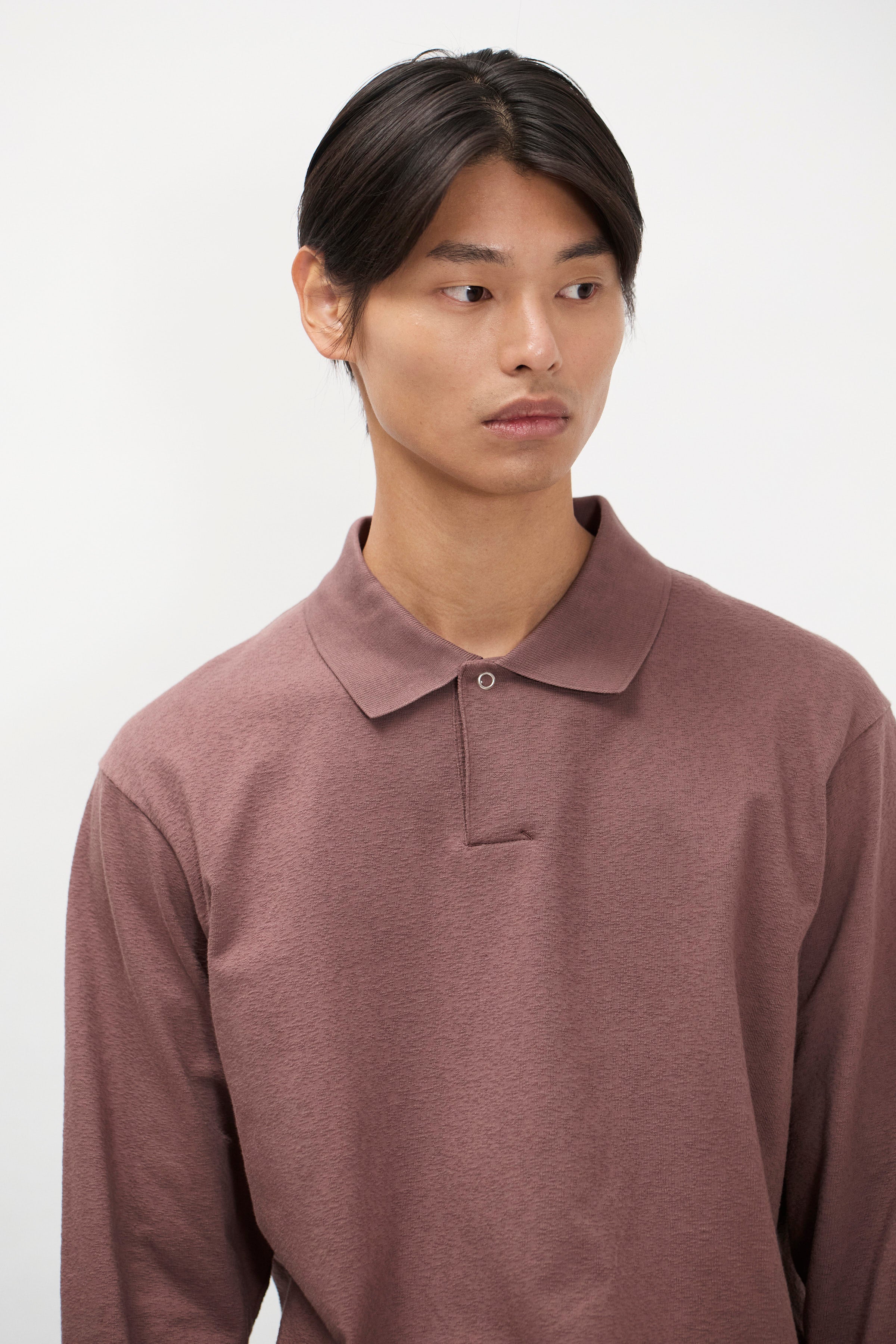 Polo en jersey de coton texturé Relaxed Light Pile – Un polo à la coupe décontractée confectionné en jersey de coton texturé – L'envers bouclé du tissu ajoute une subtile textu…