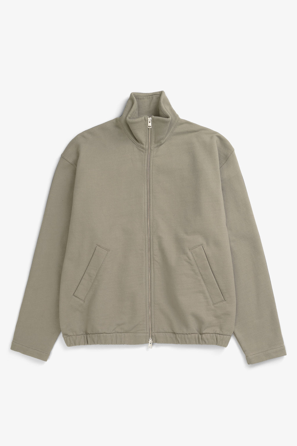 Veste de survêtement en molleton bouclette bio décontractée – Une veste de survêtement à coupe décontractée avec manches montées, confectionnée en molleton bouclette de coton bio épais