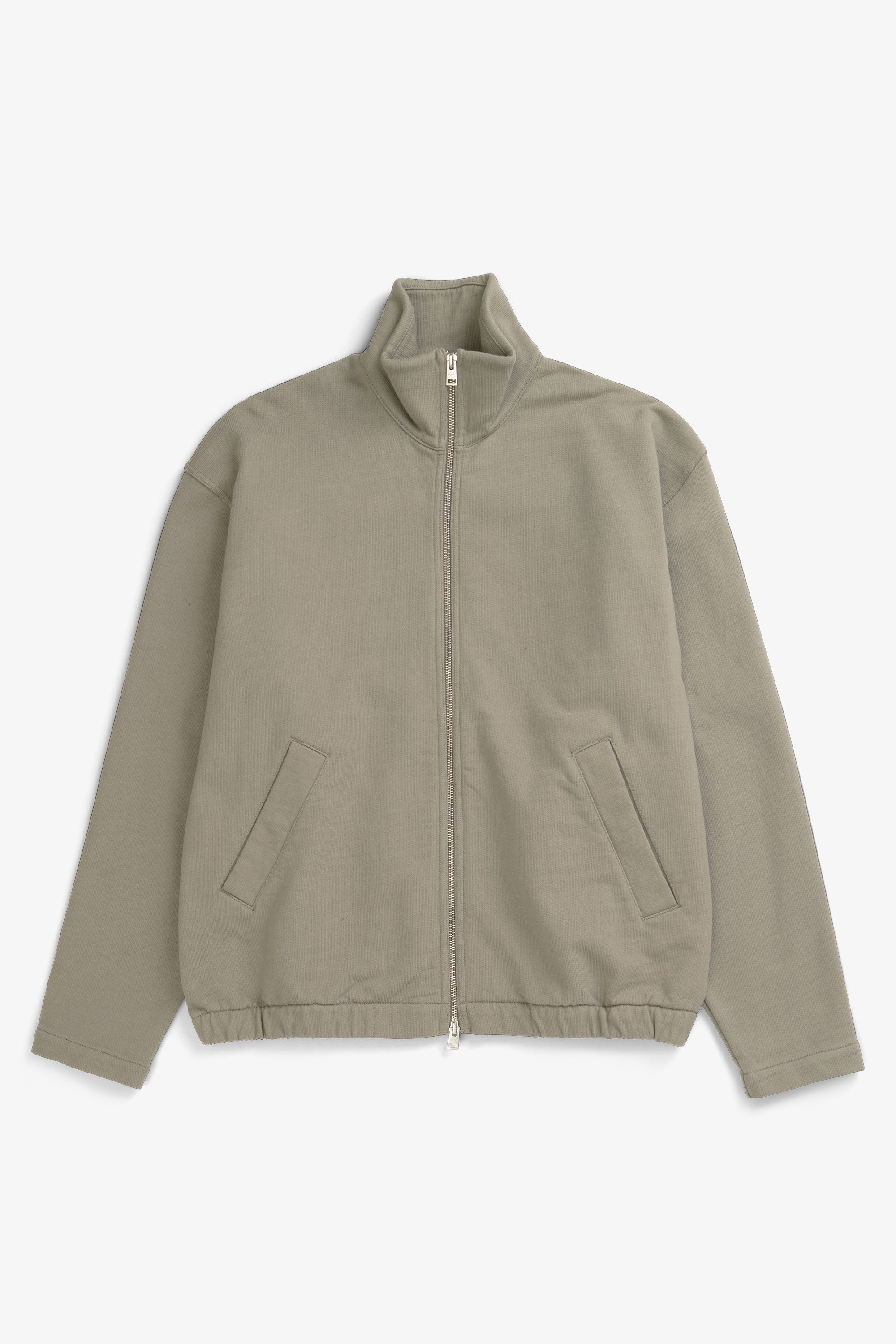 Veste de survêtement en molleton bouclette bio décontractée – Une veste de survêtement à coupe décontractée avec manches montées, confectionnée en molleton bouclette de coton bio épais