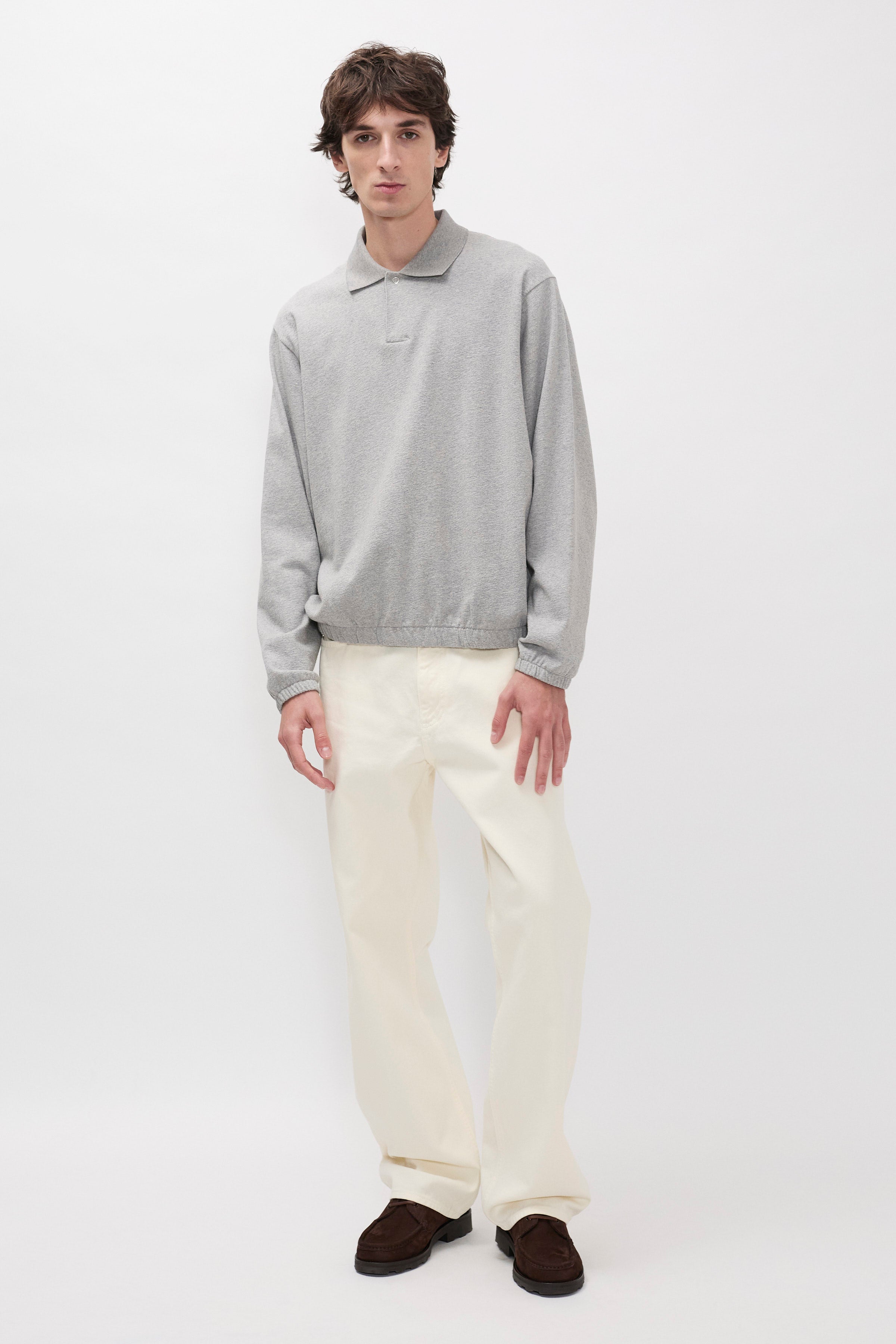 Pantalon décontracté à 5 poches en sergé épais - Pantalon décontracté à cinq poches en sergé épais 3x1 teint - Pantalon décontracté à cinq poches en sergé épais teint…