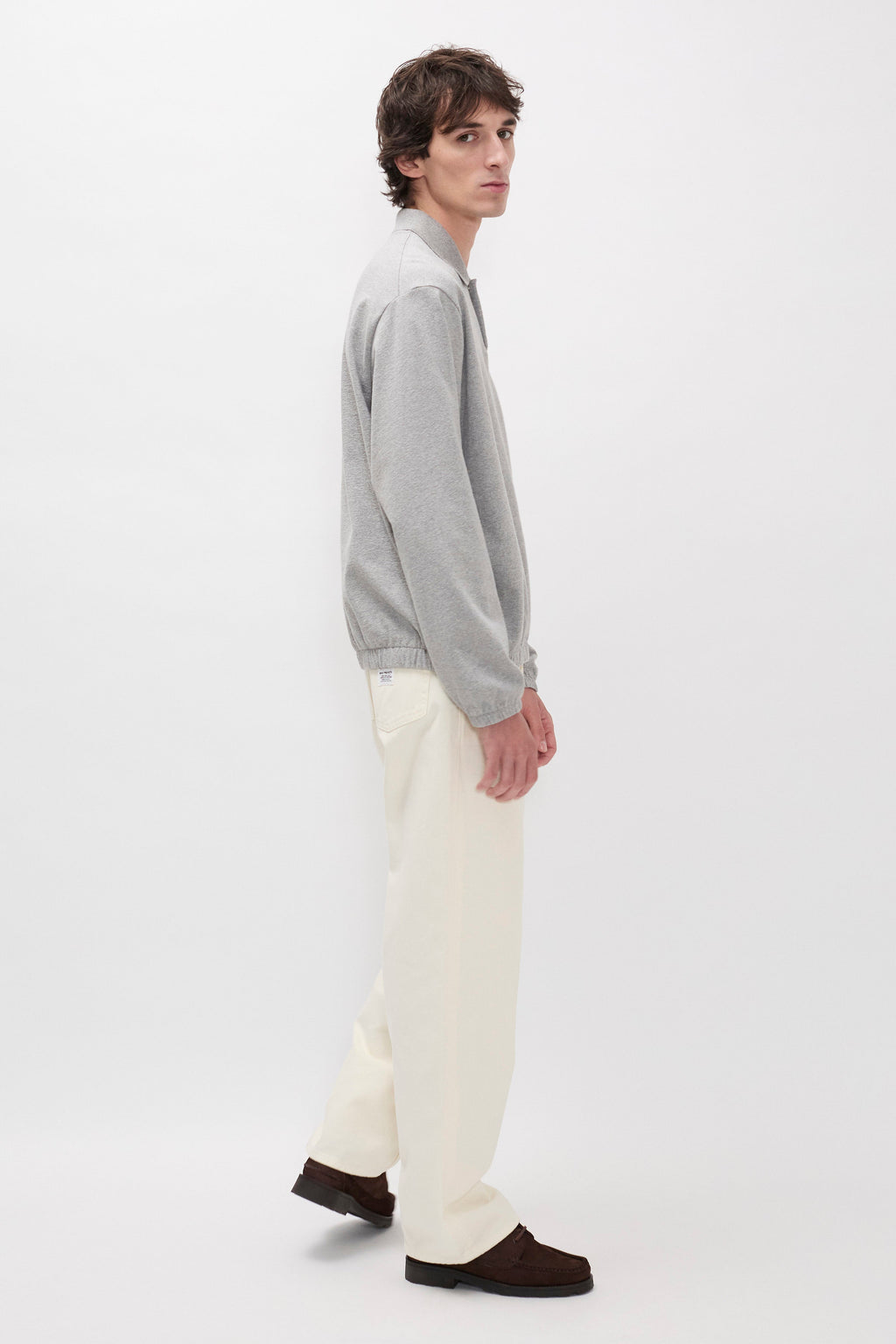 Pantalon décontracté à 5 poches en sergé épais - Pantalon décontracté à cinq poches en sergé épais 3x1 teint - Pantalon décontracté à cinq poches en sergé épais teint…