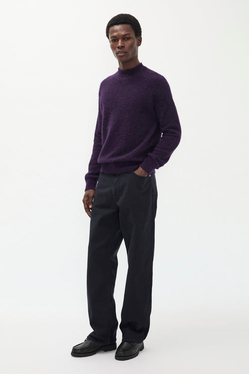 Pantalon 5 poches - Pantalon cinq poches décontracté en twill 3x1 épais teint en pièce - Pantalon cinq poches décontracté en twill 3x1 épais teint en pièce - Relaxe…