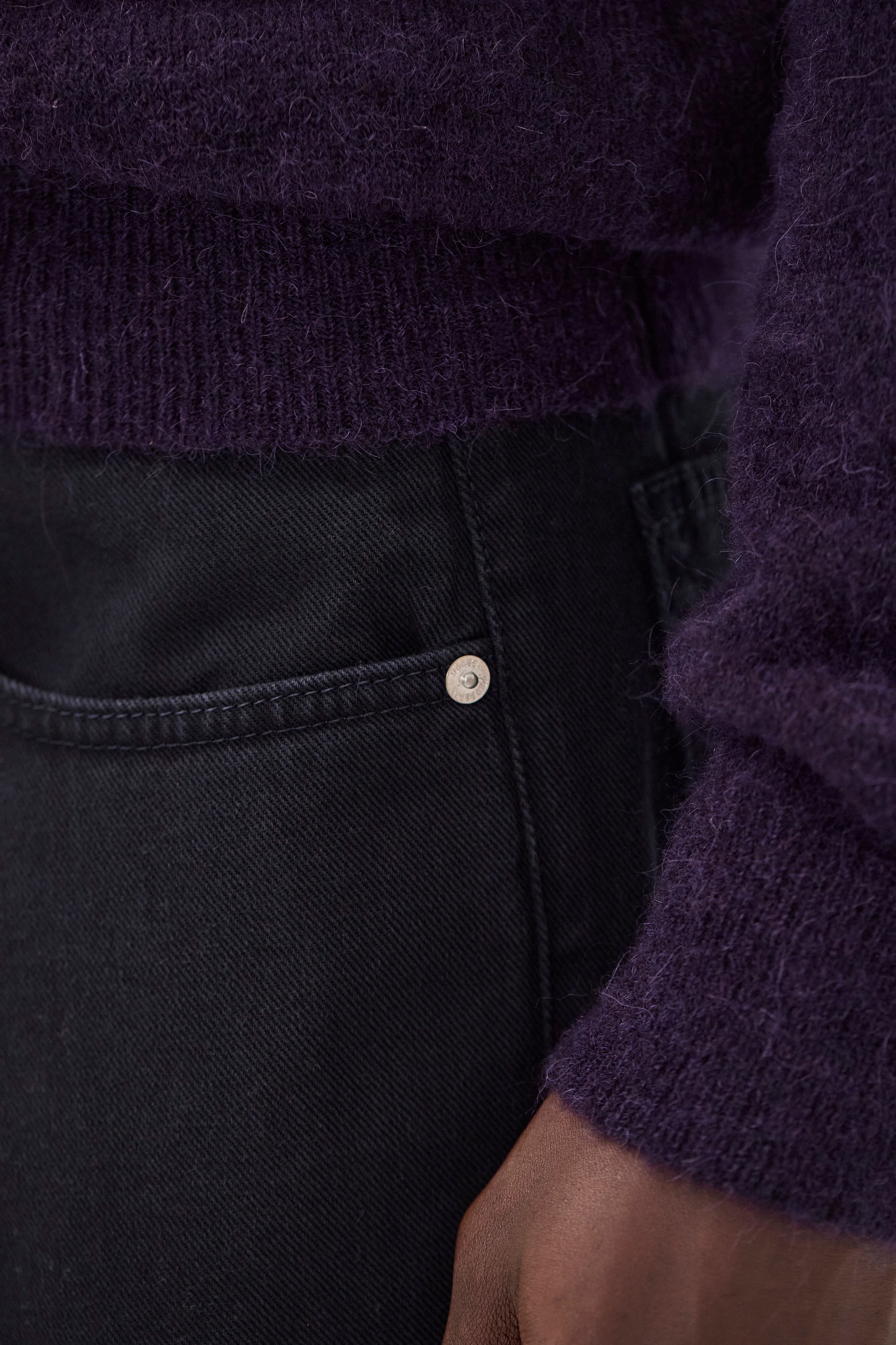Pantalon 5 poches - Pantalon cinq poches décontracté en twill 3x1 épais teint en pièce - Pantalon cinq poches décontracté en twill 3x1 épais teint en pièce - Relaxe…