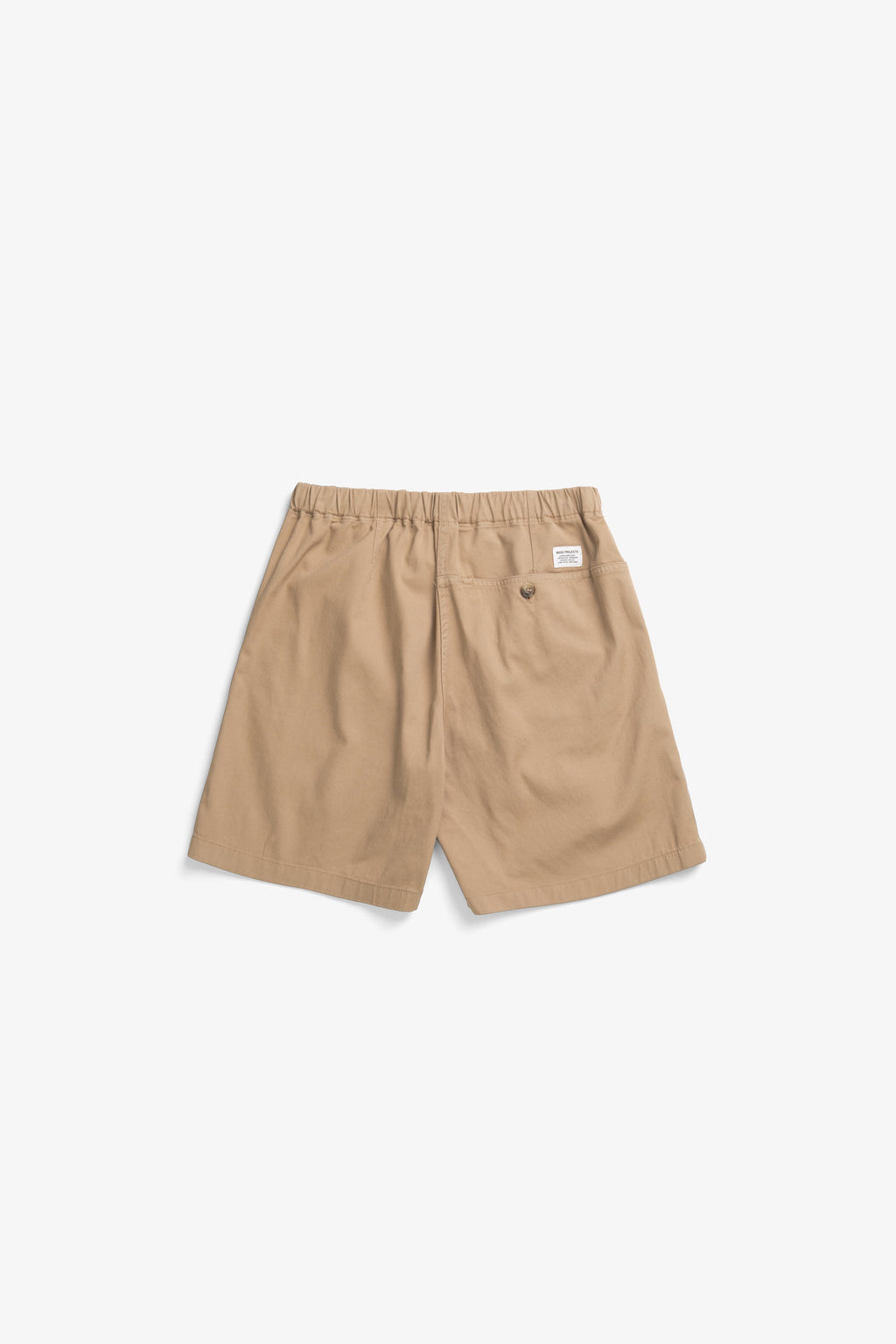 Short en sergé extensible en coton biologique – Un short de coupe décontractée à jambe ample, confectionné en sergé de coton biologique extensible – Avec une fermeture éclair…