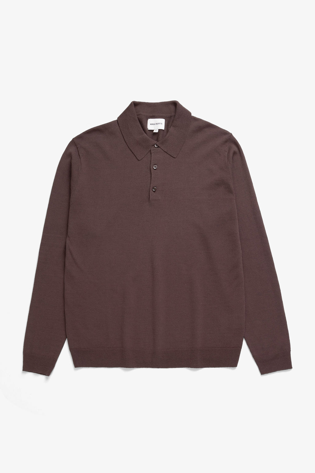 Polo en papier et coton - Un polo à manches longues de coupe droite, tricoté dans un fil de mélange de papier et de coton - Il est tricoté en jersey uni et présente un col en trico…