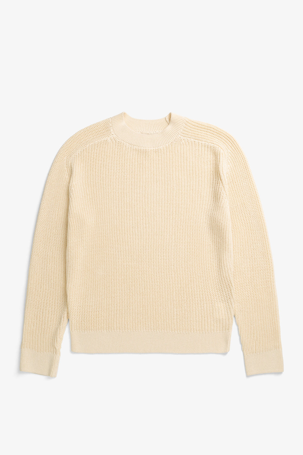 Pull Pêcheur en Papier et Coton - Un pull de pêcheur décontracté à col rond tricoté dans un mélange de fils papier/coton - Les propriétés naturelles du p…