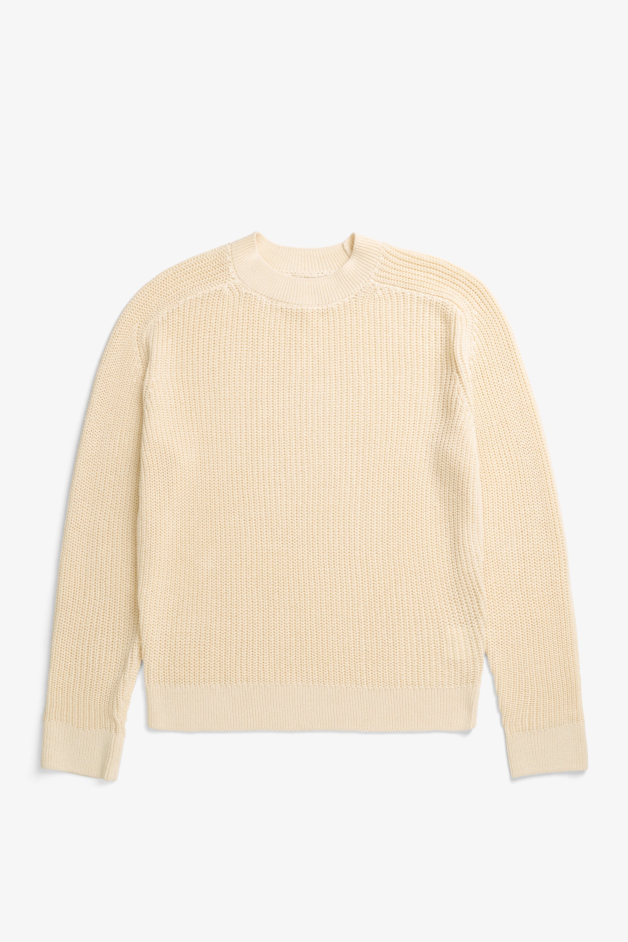 Pull Pêcheur en Papier et Coton - Un pull de pêcheur décontracté à col rond tricoté dans un mélange de fils papier/coton - Les propriétés naturelles du p…
