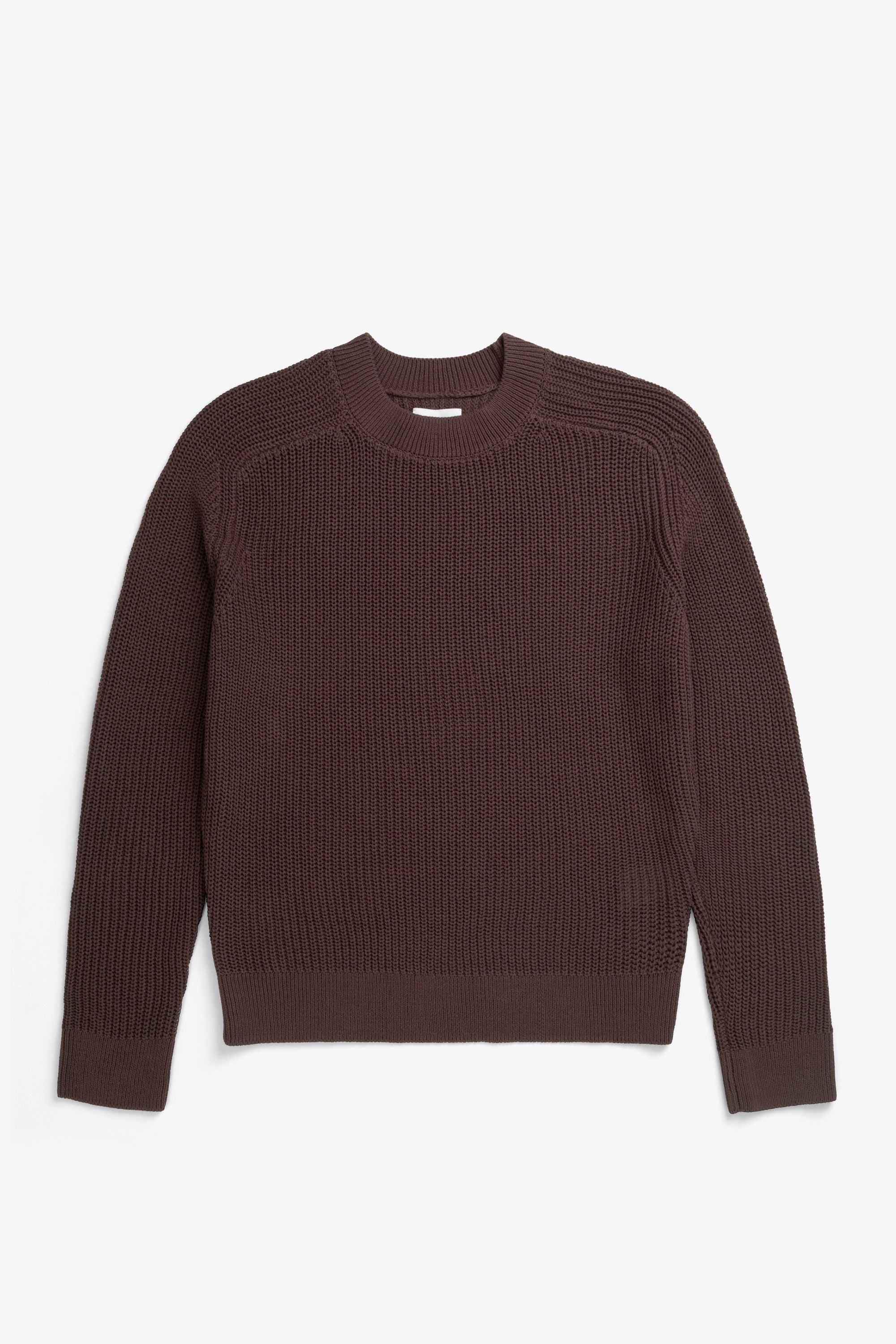 Pull de pêcheur en coton et papier - Un pull de pêcheur à col rond et coupe décontractée tricoté dans un mélange de coton et de papier - Un pull de pêcheur à col rond et coupe décontractée